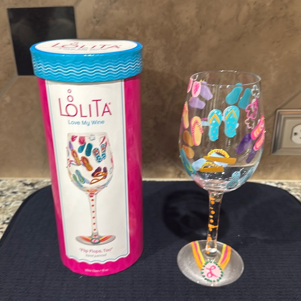 Lolita Wine Glass - “Flip Flops, Too”